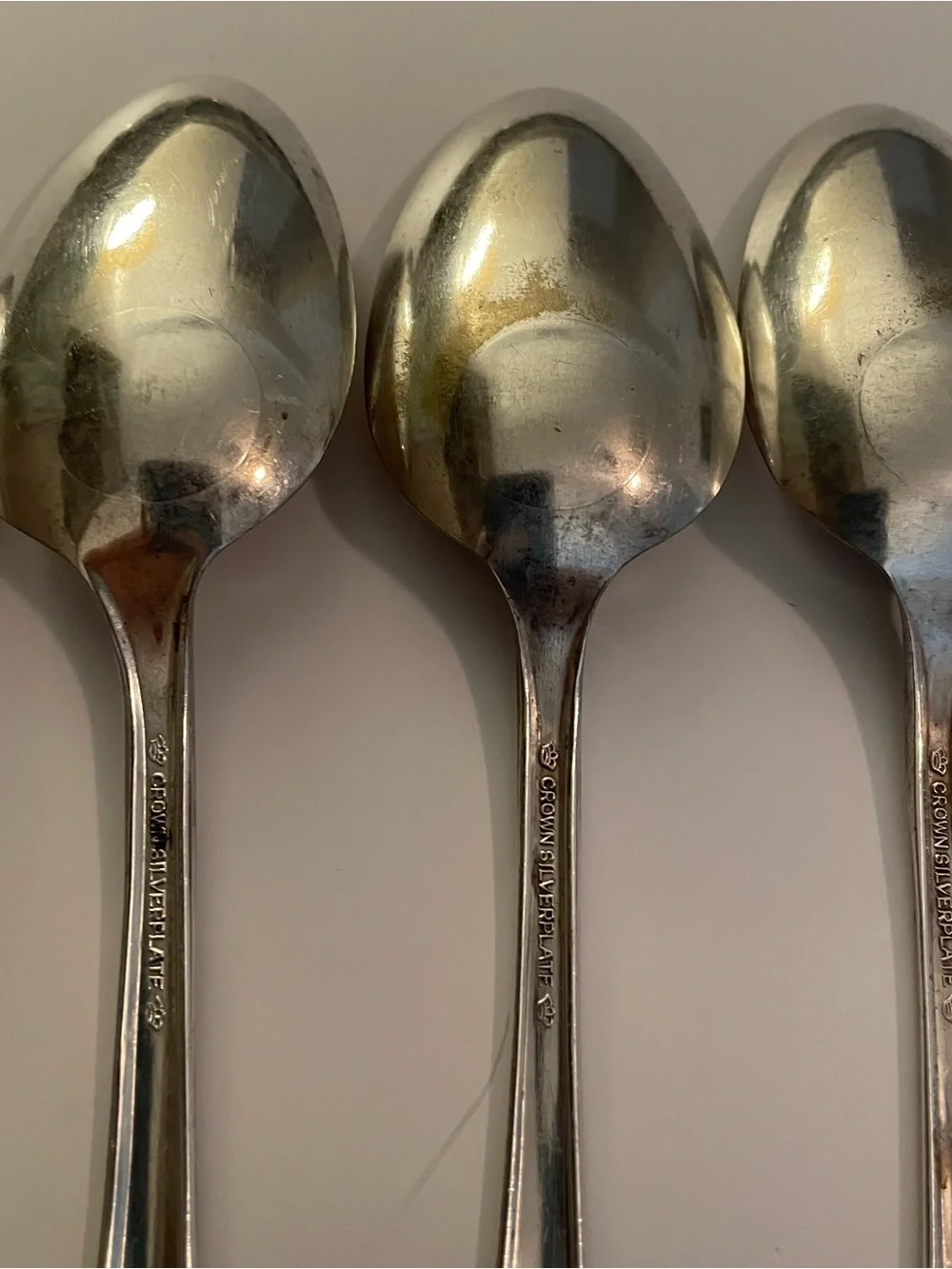 Vintage Crown 1939 Silver-plated Radiance Oval Soup Spoons Set Of 5
